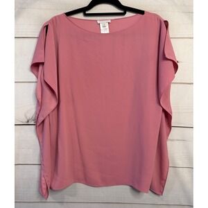 Anna Cate Pink Draped Cape Sleeve Blouse Boat Neck Top Small Rose Pink